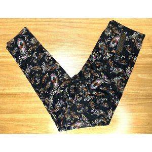 Soft Leggings Black Paisley Purple Pink Small New With Tags Back to School!